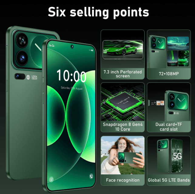 M17 Pro Max7.3‑inch In‑Cell screen, 3GB+16GB Android smart 4G full‑netcom smartphone