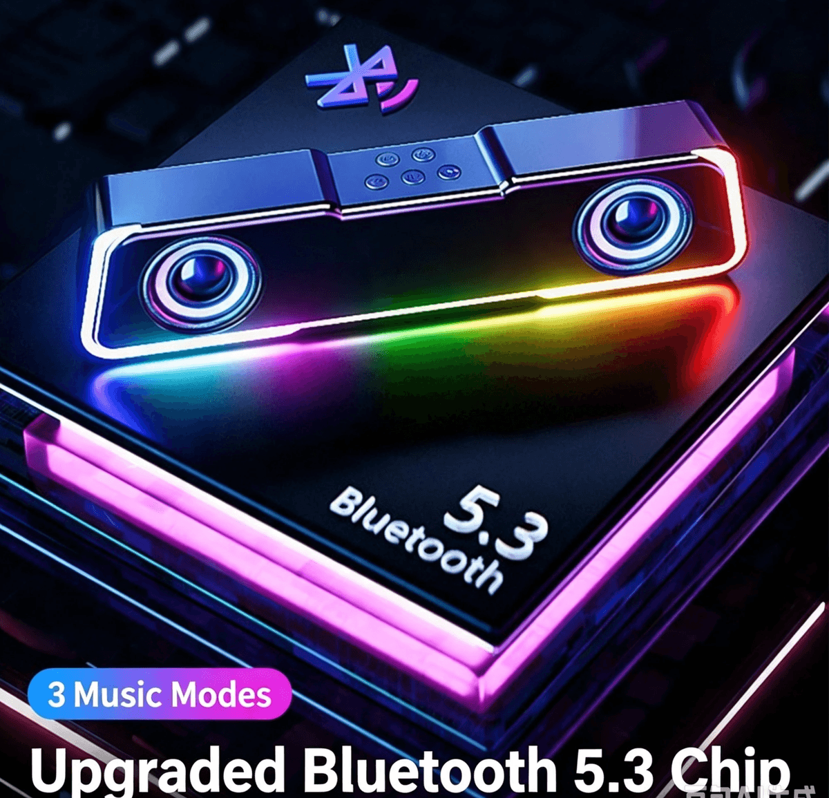 RGB Gaming Desktop Soundbar | Bluetooth & Wired Dual Connection