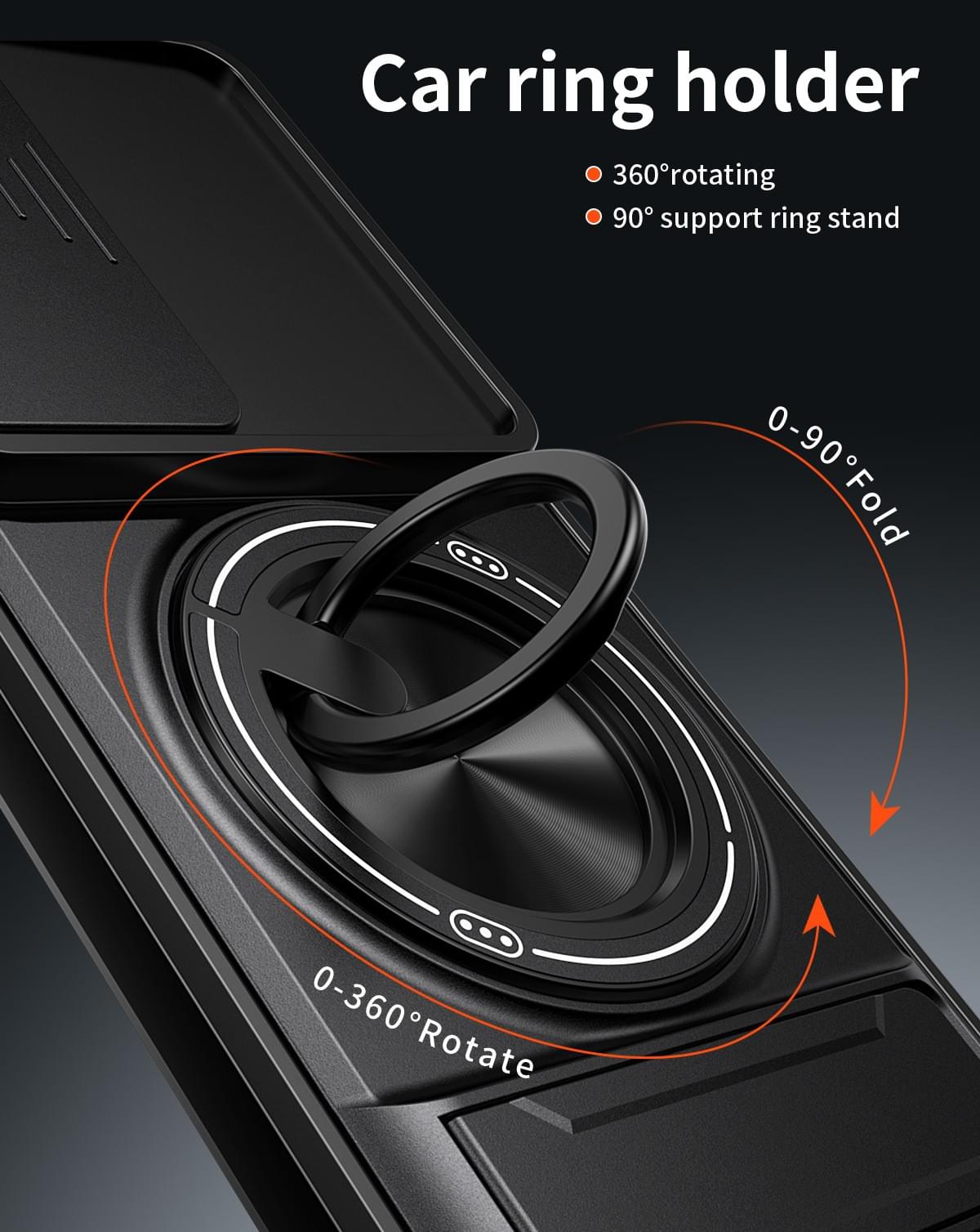 Magnetic Kickstand Phone Case with Slide Camera Cover for Tecno & Infinix