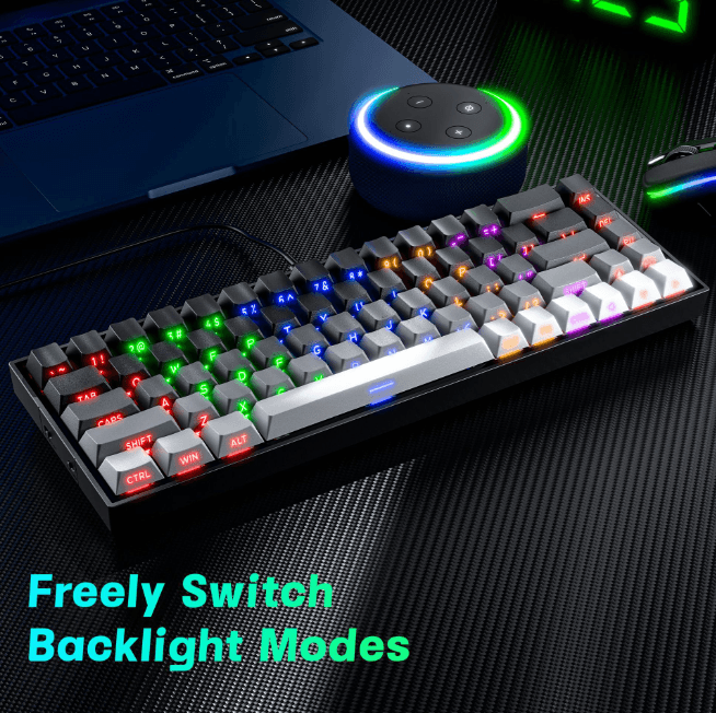68Keys Hot‑Swappable Mechanical Keyboard, PBT Gradient Side‑Print Keycaps, RGB Wired Gaming Keyboard