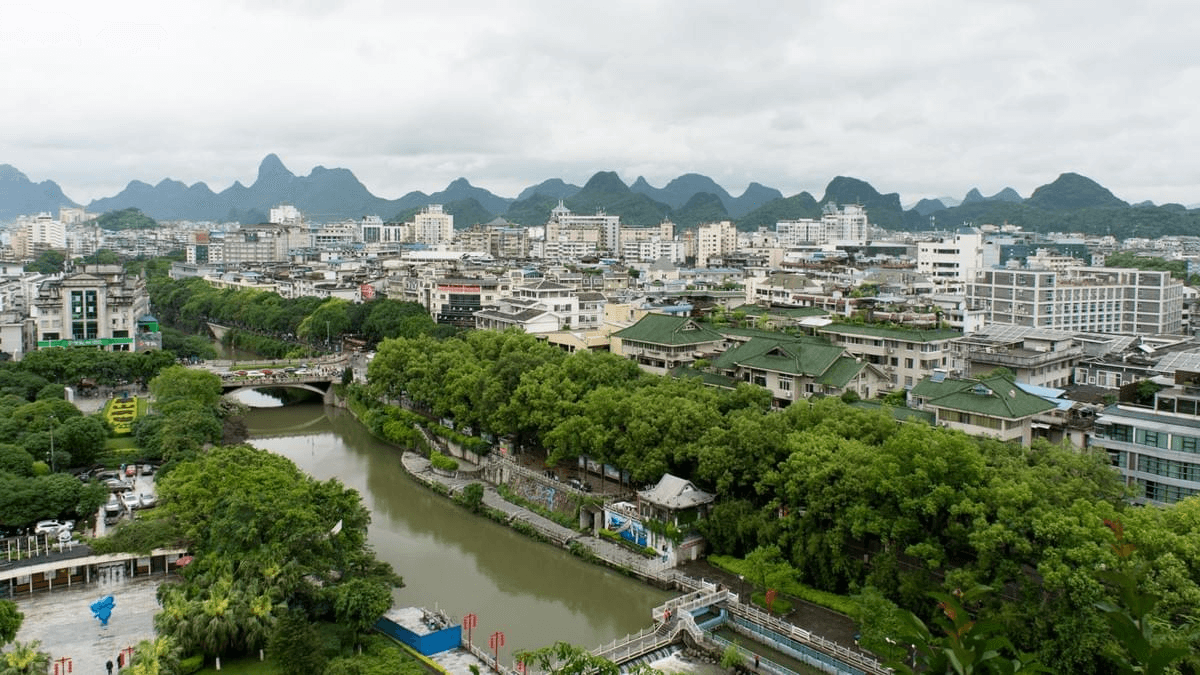Guilin river and karst hills from Elephant Trunk Hill — Shujianyang, CC0. Guilin river and karst hills from Elephant Trunk Hill — Shujianyang, CC0.