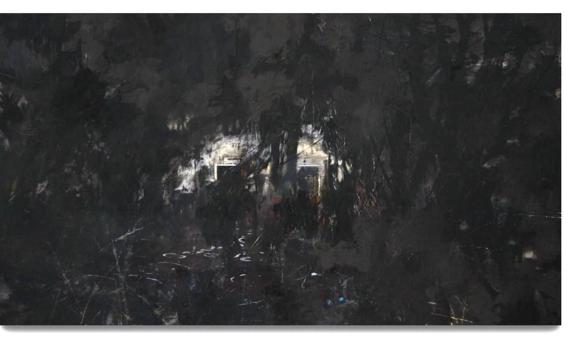 Painting - schilderij - Harm van den Berg - Bungalow #2, 2009, 122 x 22- cm, oil / acrylic on wood Painting - schilderij - Harm van den Berg - Bungalow #2, 2009, 122 x 22- cm, oil / acrylic on wood