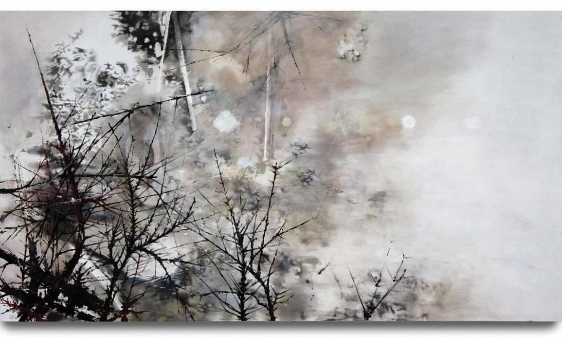 Painting - schilderij - Harm van den Berg - Backyard 2008, 122 x 220 cm, oil / acrylic on wood Painting - schilderij - Harm van den Berg - Backyard 2008, 122 x 220 cm, oil / acrylic on wood