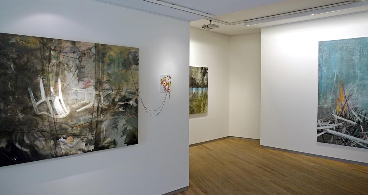 Painting - schilderij - Harm van den Berg - Installation view: Chairs (left), Pool (center), Fire (right) Painting - schilderij - Harm van den Berg - Installation view: Chairs (left), Pool (center), Fire (right)