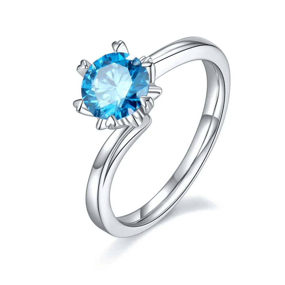 Exquisite Blue Moissanite Engagement Ring Exquisite Blue Moissanite Engagement Ring