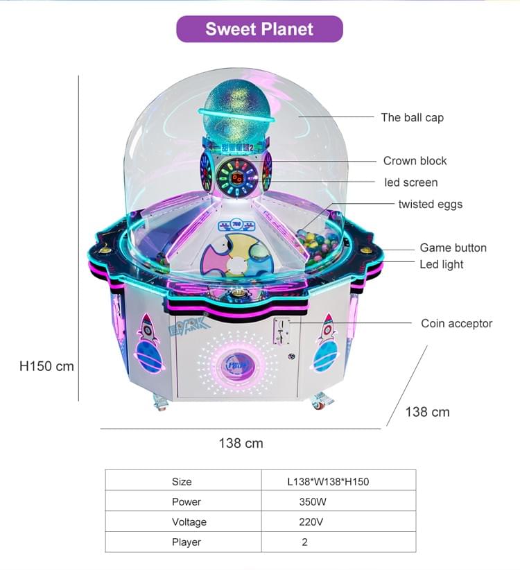 Multi Player Prize Arcade Machine for Family Entertainment Center
