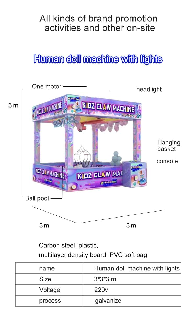 Human Claw Machine Interactive Arcade Game for Family Entertainment Center