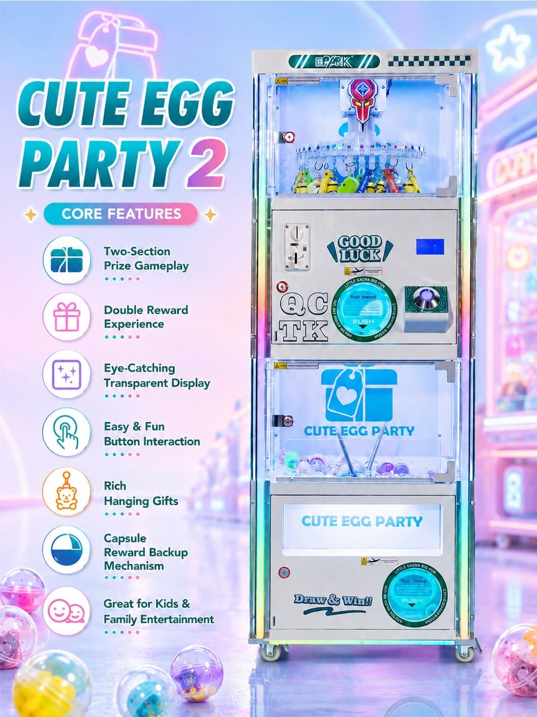 Cute Egg Prize Game Machine for Arcade and Shopping Mall