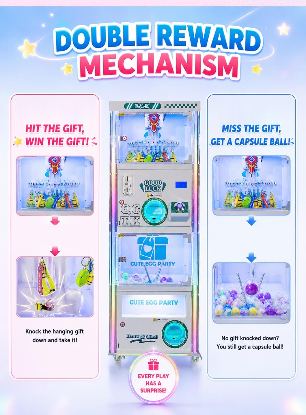 Cute Egg Prize Game Machine for Arcade and Shopping Mall