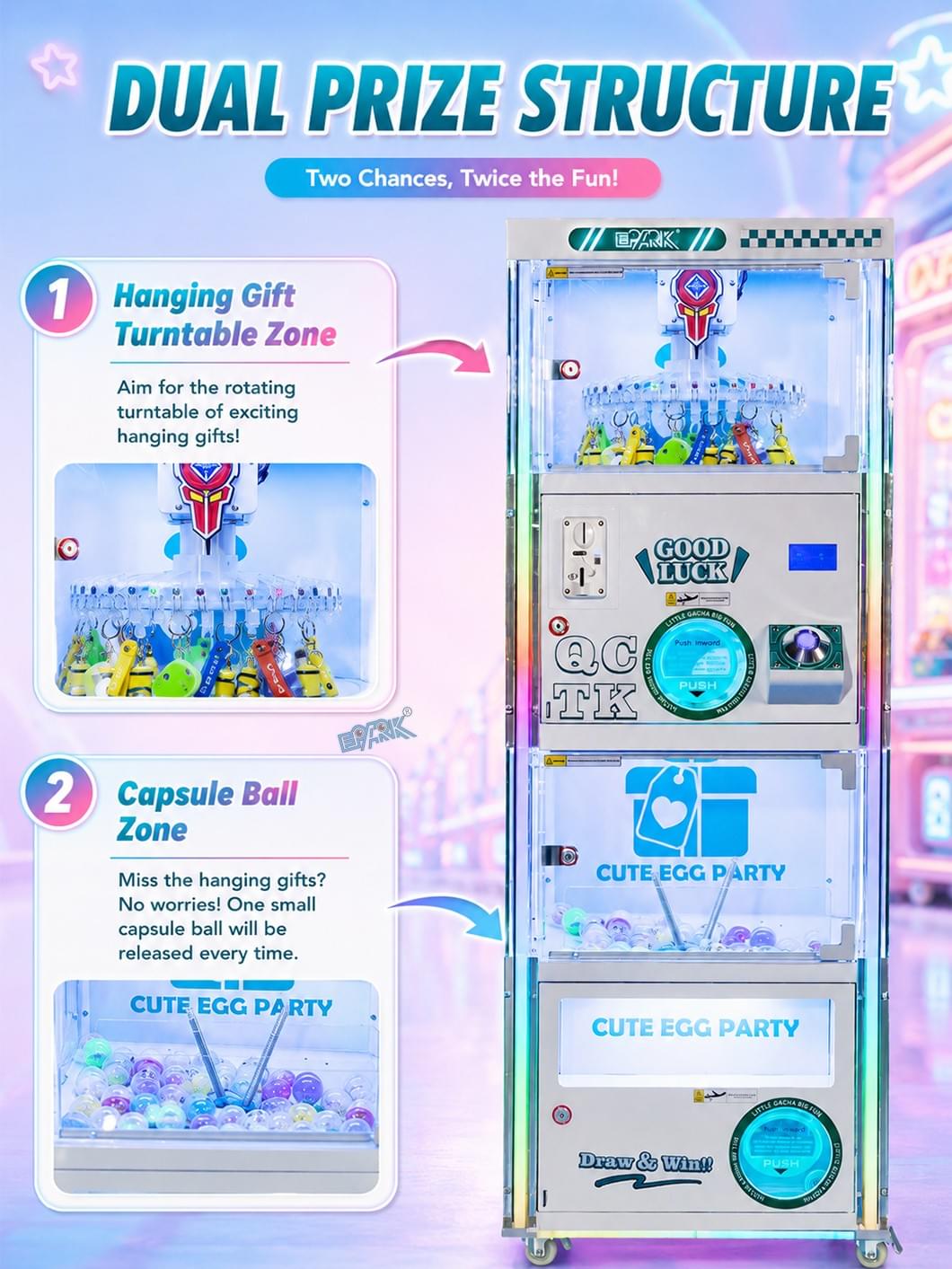 Cute Egg Prize Game Machine for Arcade and Shopping Mall