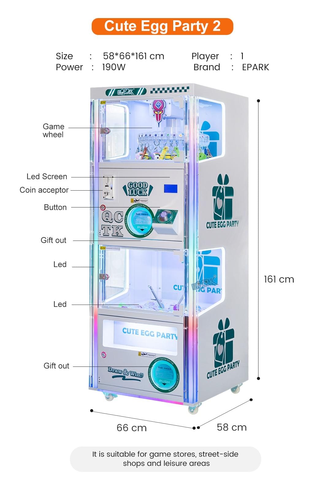 Cute Egg Prize Game Machine for Arcade and Shopping Mall