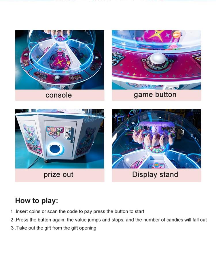 Multi Player Prize Game Machine for Arcade and Shopping M