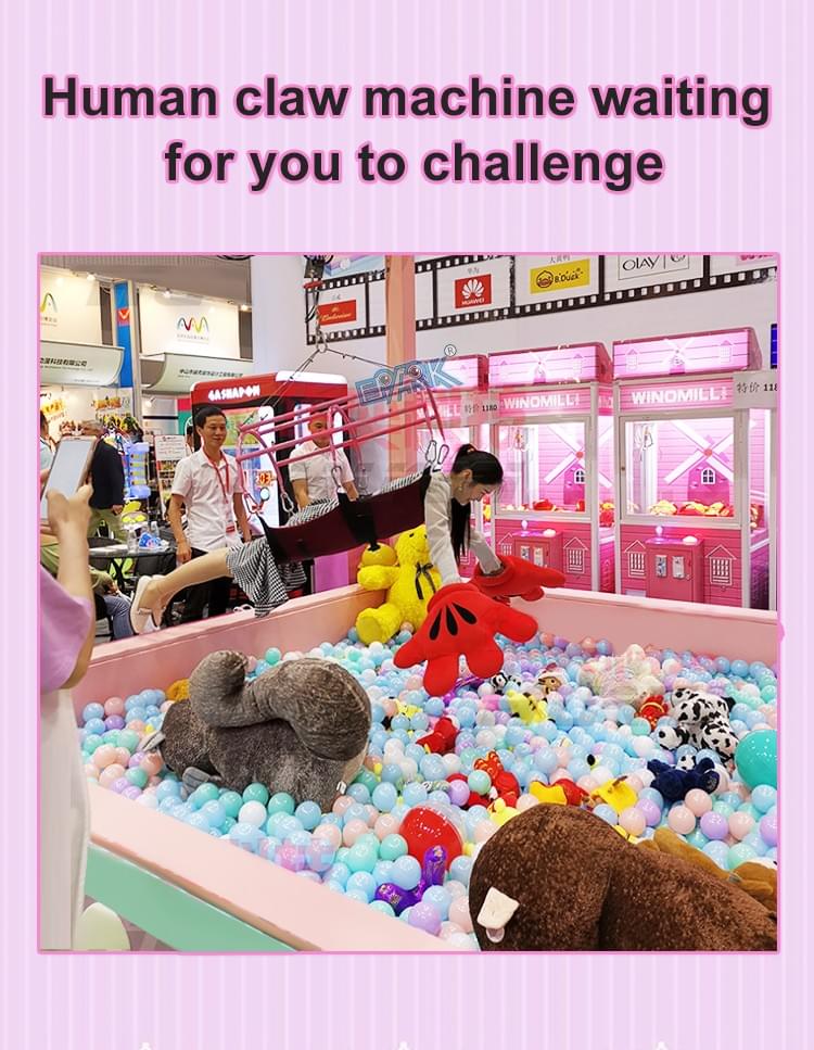 Human Claw Machine Interactive Arcade Game for Family Entertainment Center