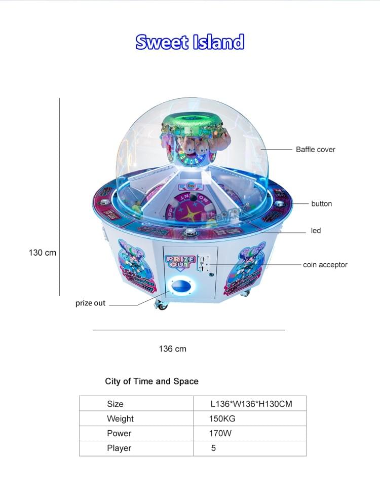 Multi Player Prize Game Machine for Arcade and Shopping M