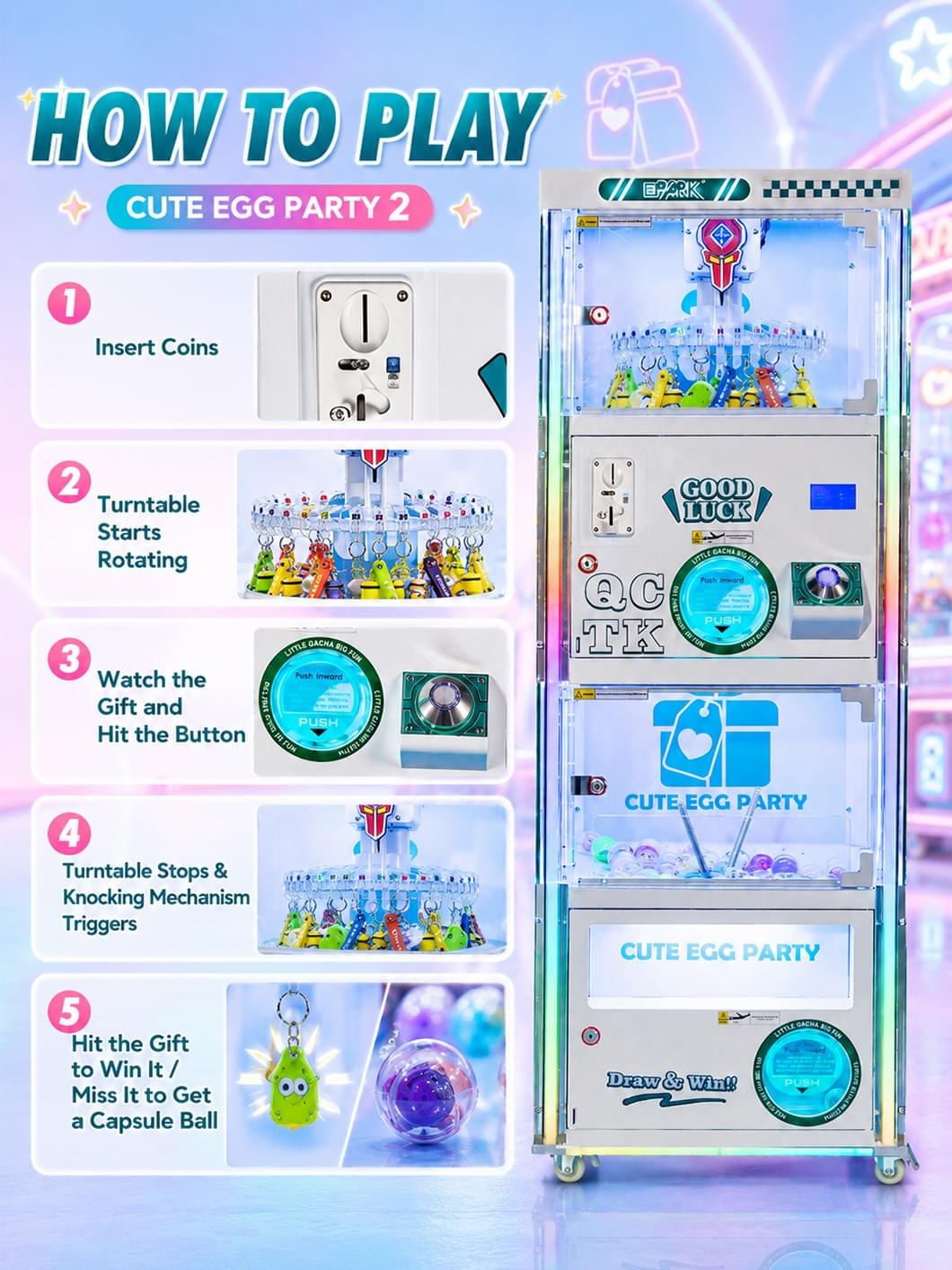 Cute Egg Prize Game Machine for Arcade and Shopping Mall
