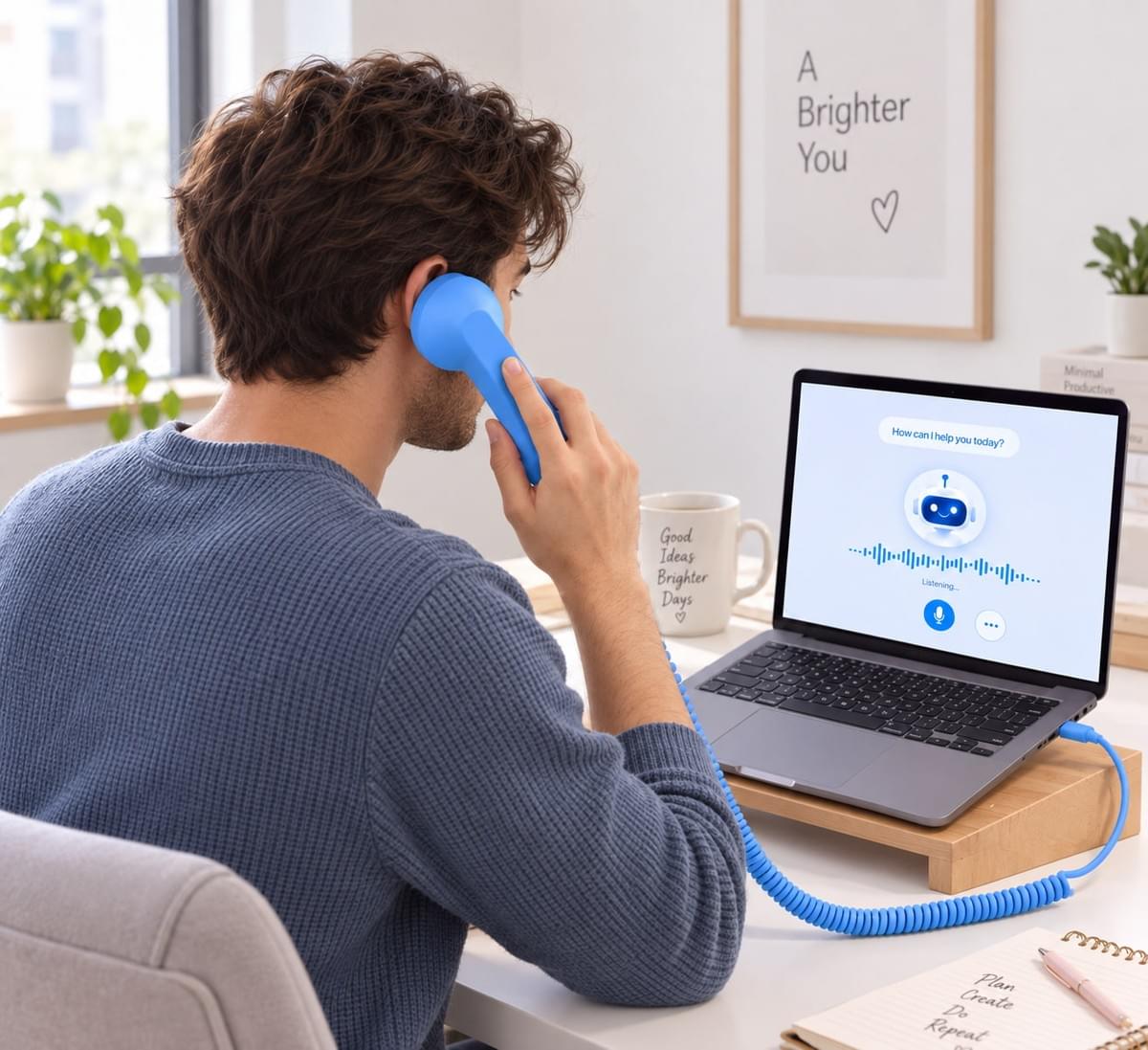 Retro phone handset used for AI voice interaction with a compatible device Retro phone handset used for AI voice interaction with a compatible device