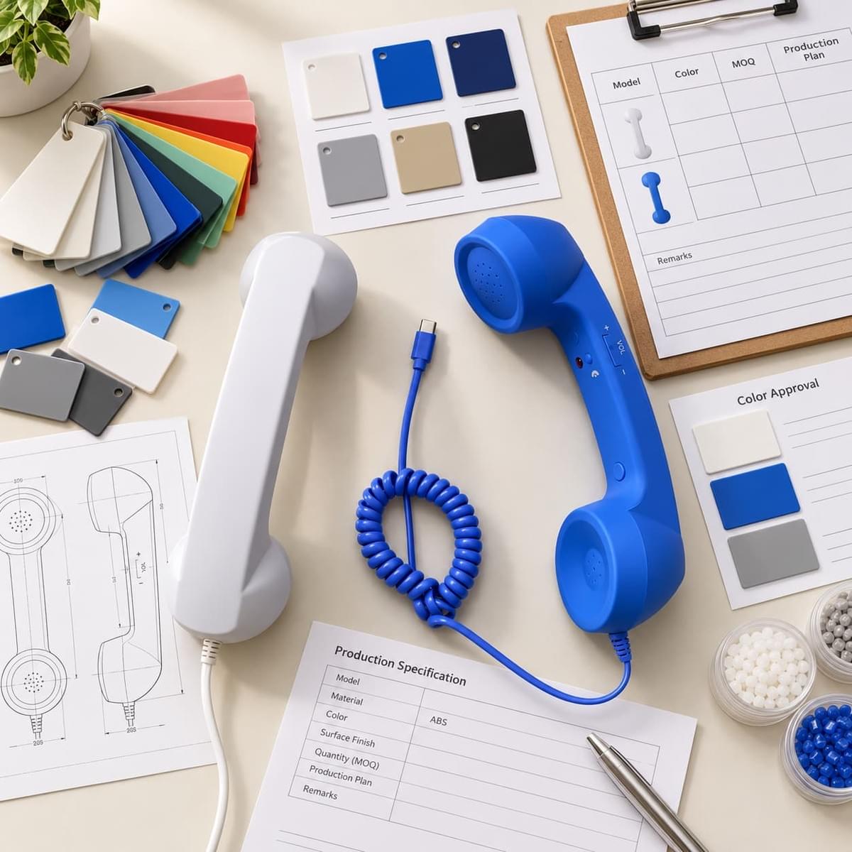 B2B custom retro handset color production planning with approved samples and color specifications B2B custom retro handset color production planning with approved samples and color specifications