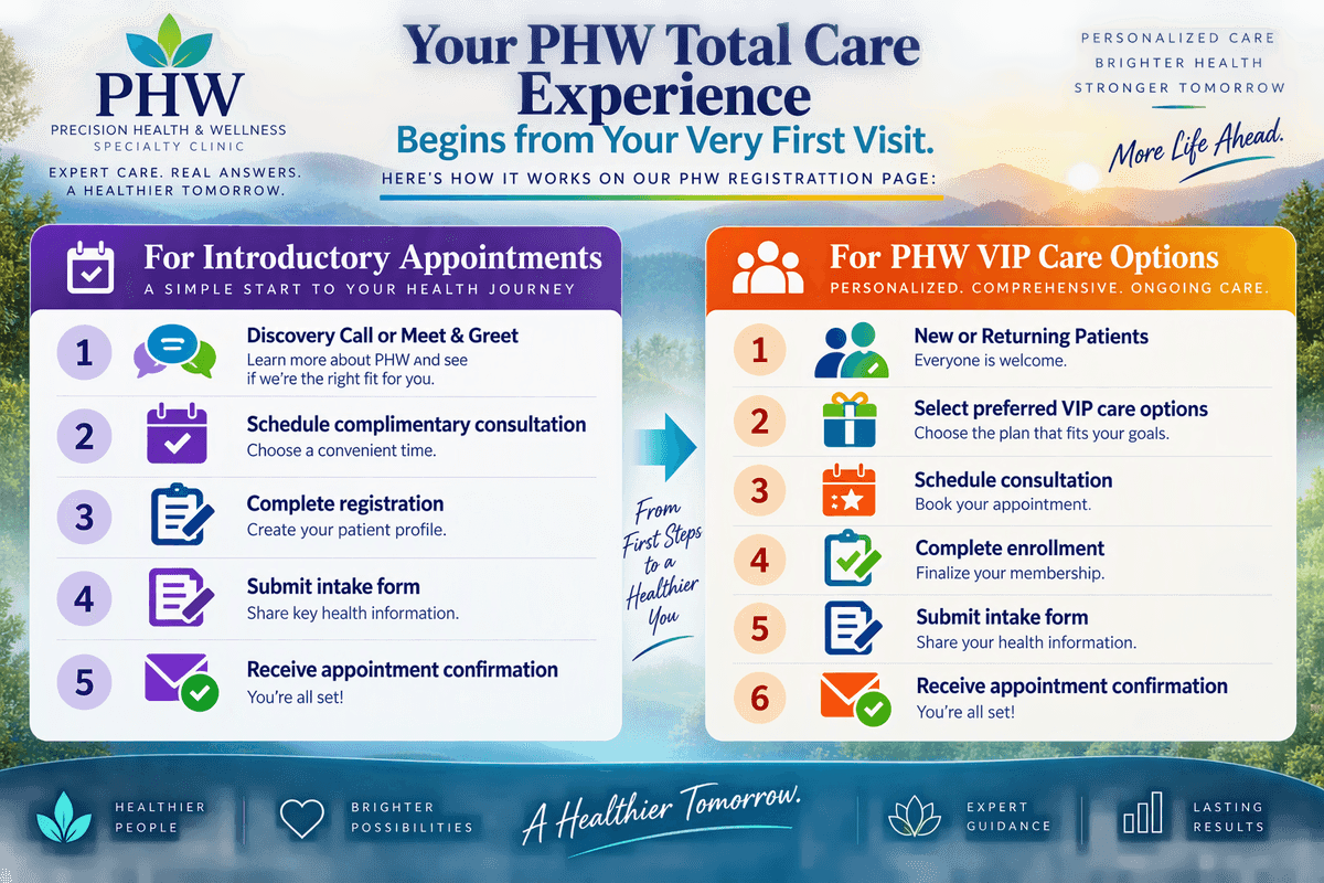 Elevate Your Health Experience PHW Specialty Clinic is a boutique, concierge-style integrative medicine practice in Tysons, Virginia specializing in root-cause diagnostics, personalized treatment plans, and premium high-access care. We help busy professionals and individuals with chronic, complex, or hormone-related conditions reclaim their energy, vitality, and long-term health through a tailored, highly attentive medical experience. Elevate Your Health Experience PHW Specialty Clinic is a boutique, concierge-style integrative medicine practice in Tysons, Virginia specializing in root-cause diagnostics, personalized treatment plans, and premium high-access care. We help busy professionals and individuals with chronic, complex, or hormone-related conditions reclaim their energy, vitality, and long-term health through a tailored, highly attentive medical experience.