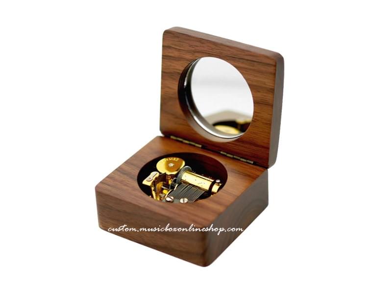 18 Note Walnut Wood Music Box Gift Custom Melody