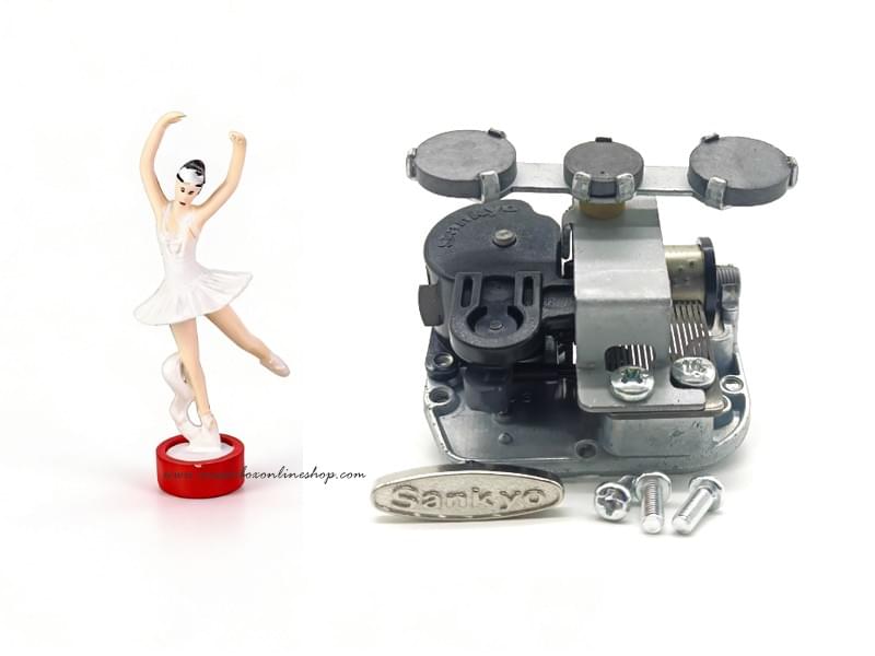 Sankyo Three Rotating Magnets Musical Movement Ballet Figure Set