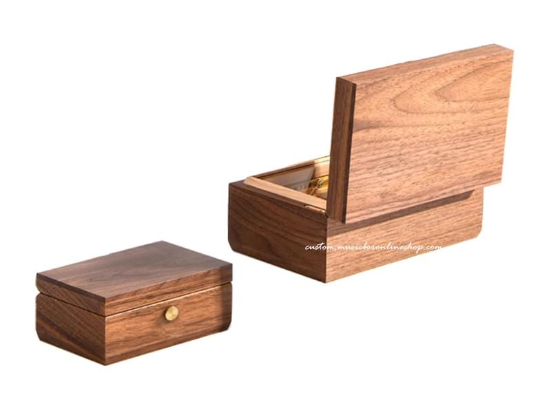 Walnut Wooden Music Box Custom Photo Frame Valentine's Day Gift
