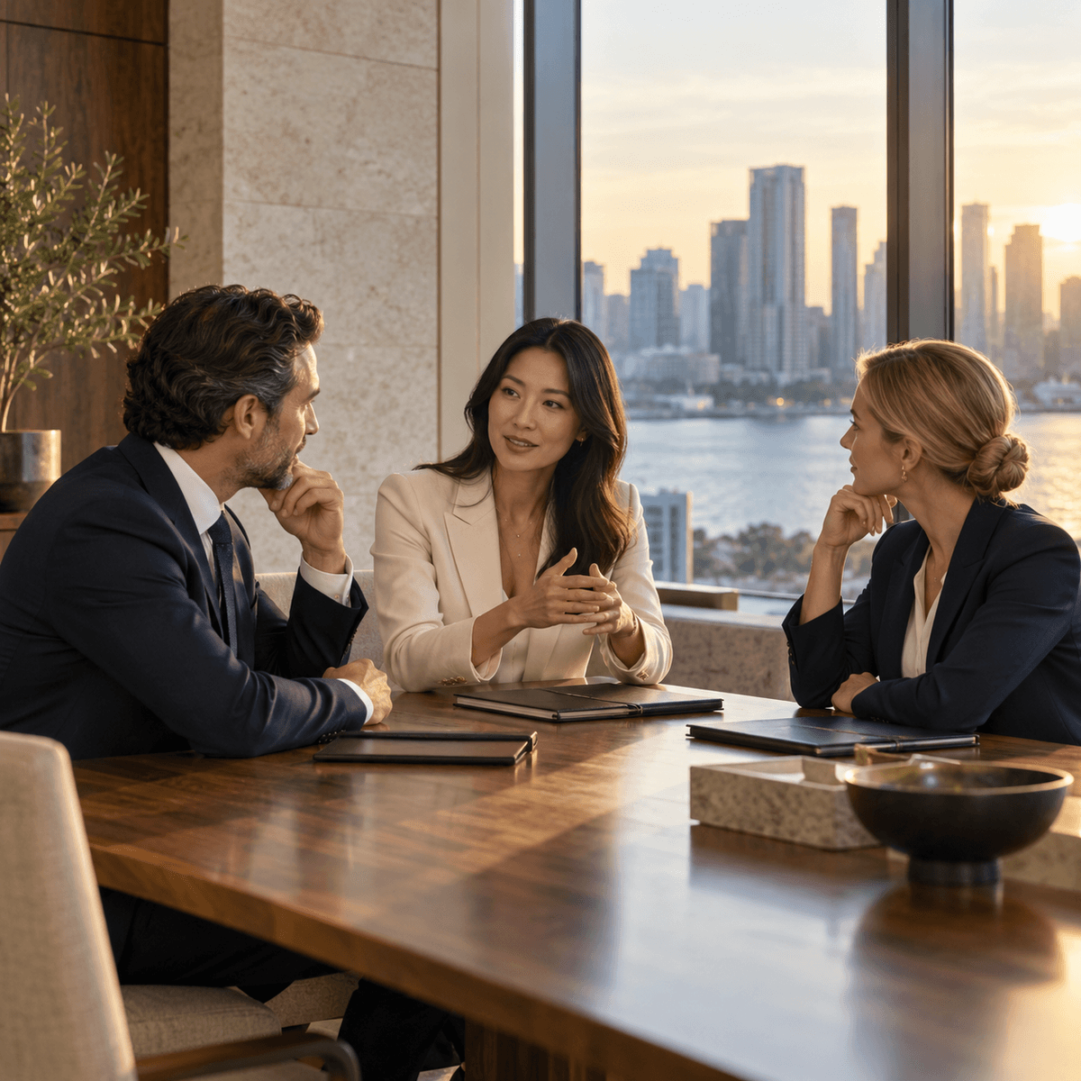Illustrative international business discussion — introductions based on relevance and mutual interest. Illustrative international business discussion — introductions based on relevance and mutual interest.
