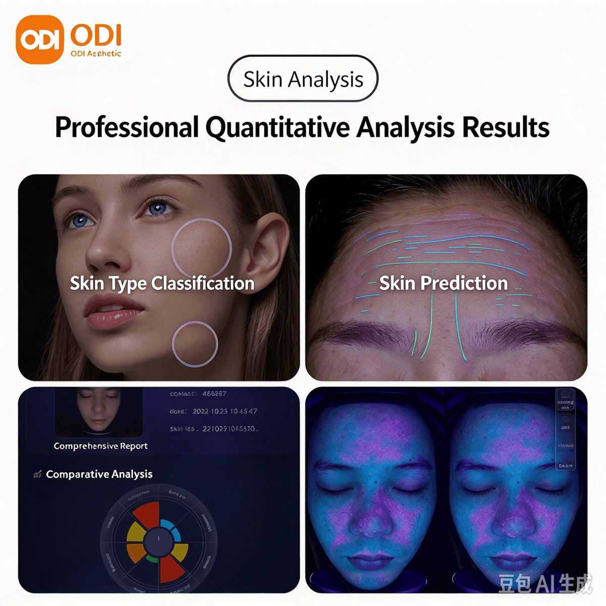 8 Spectral AI Skin Analyzer Machine 36 Megapixel Facial Skin Detector 15.6 Inch HD Screen Skin Analy