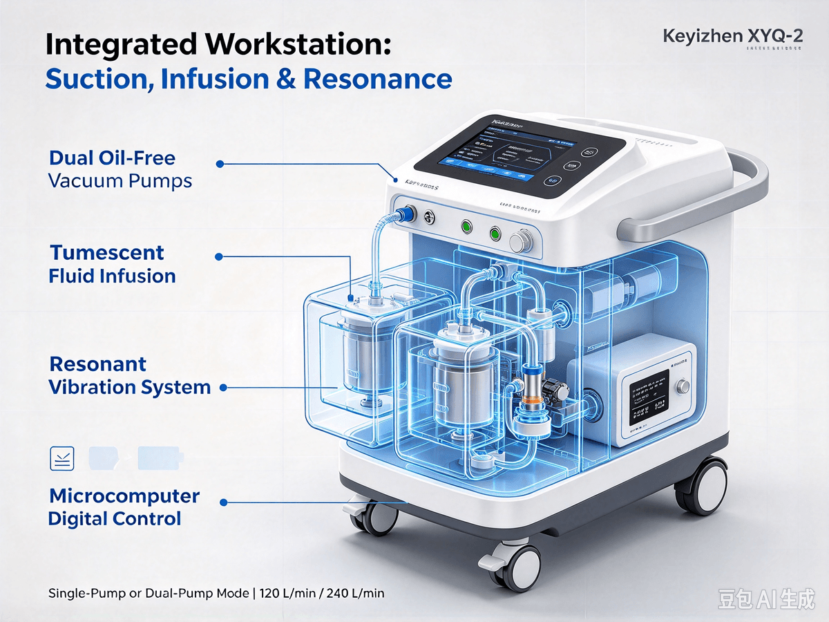 Keyizhen XYQ‑2 Fat Aspirator is a Class III medical device designed for cosmetic plastic surgery