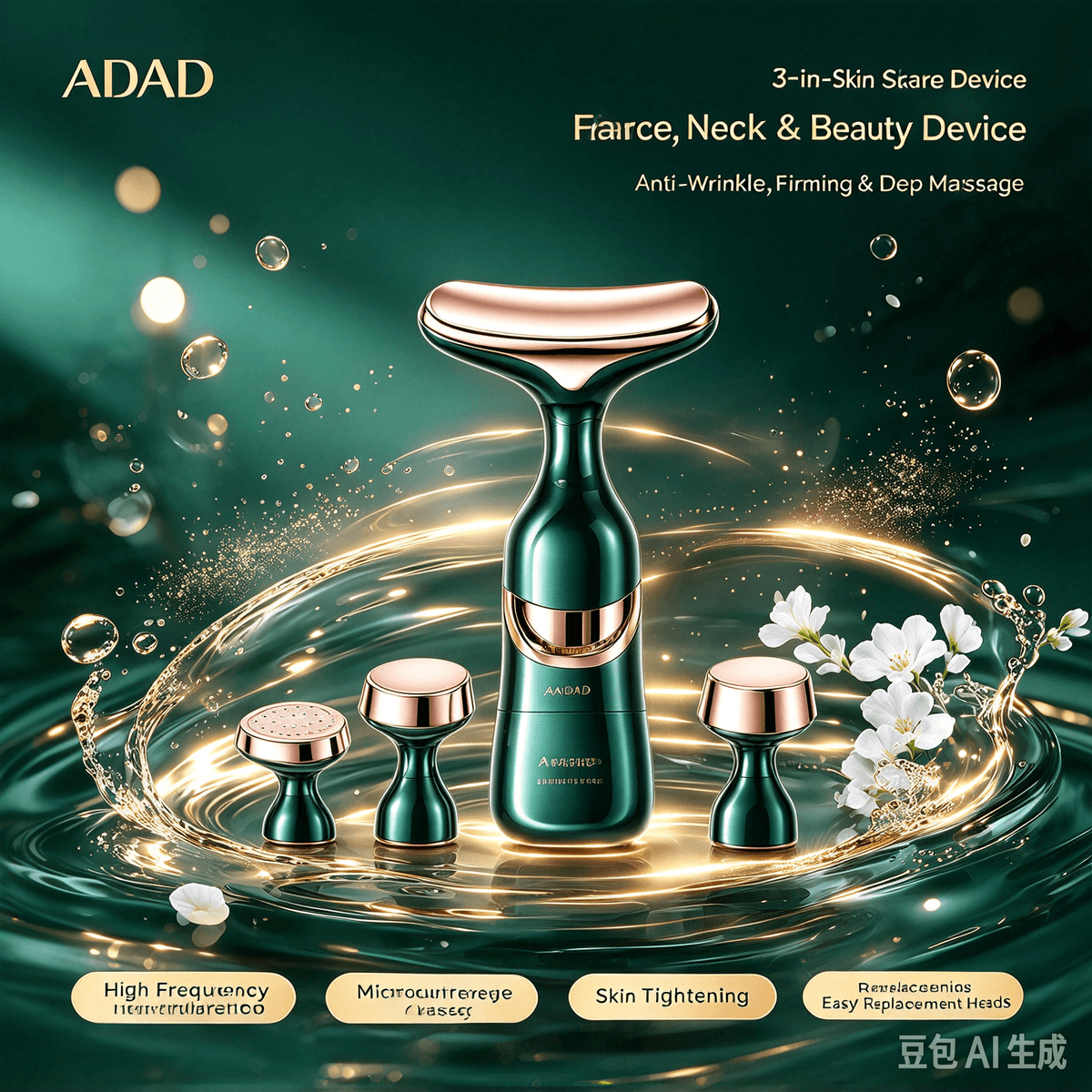 3-in-1 Face, Neck & Eye Beauty Device | Anti-Wrinkle Skin Tightening Massage Device