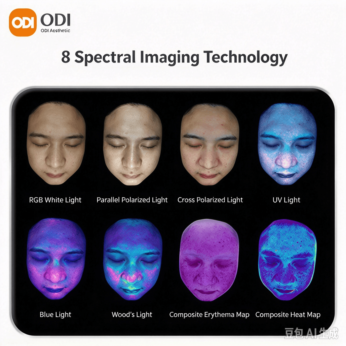 8 Spectral AI Skin Analyzer Machine 36 Megapixel Facial Skin Detector 15.6 Inch HD Screen Skin Analy