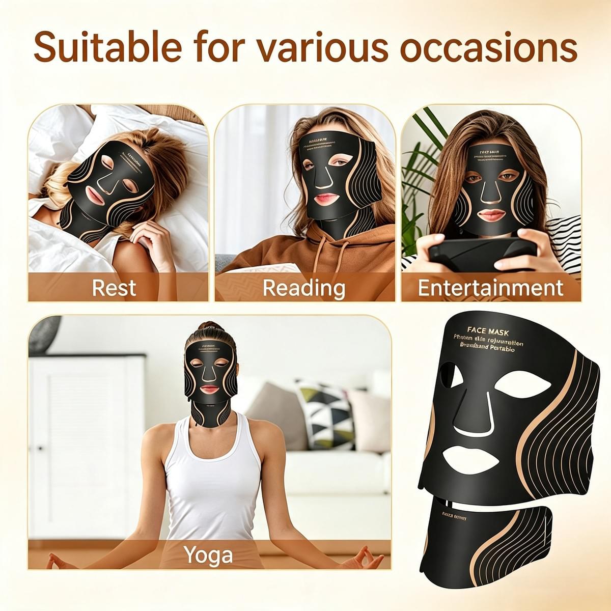 7 Colors Flexible Silicone LED Facial Mask Home Use Red Blue Light PDT Photon Therapy Beauty Mask Sk