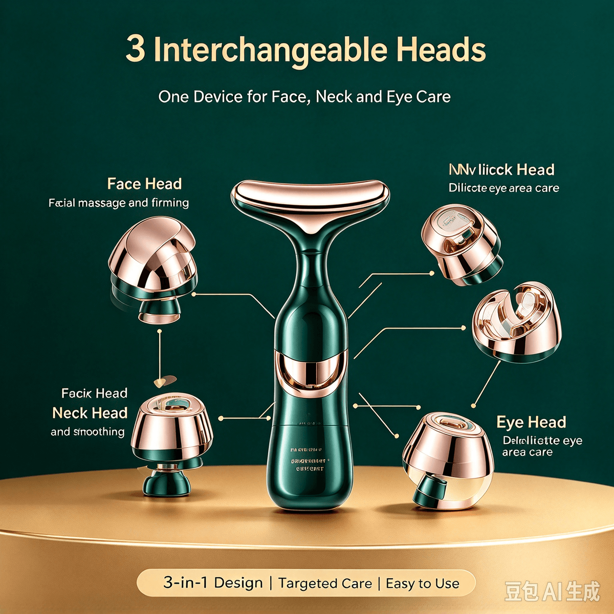 3-in-1 Face, Neck & Eye Beauty Device | Anti-Wrinkle Skin Tightening Massage Device