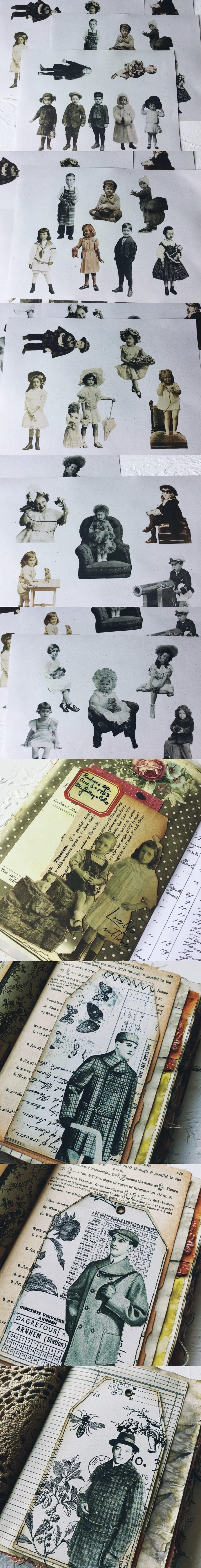 Tim Holtz Style Vintage Heritage Paper Dolls Pack (1-8)