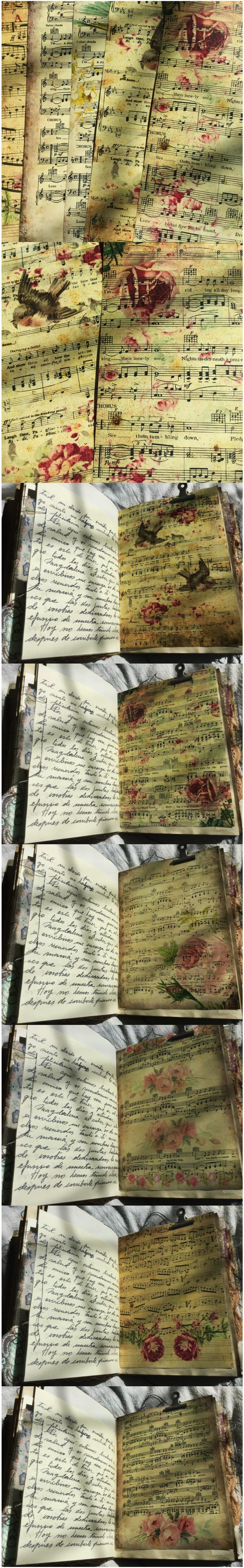 Vintage Birds & Floral Sheet Music (27-4)