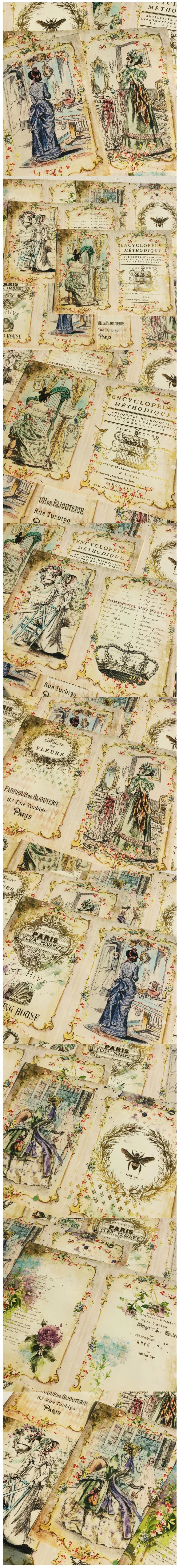 Large Size Aged Victorian Scrapbook Base Sheets (13-24)