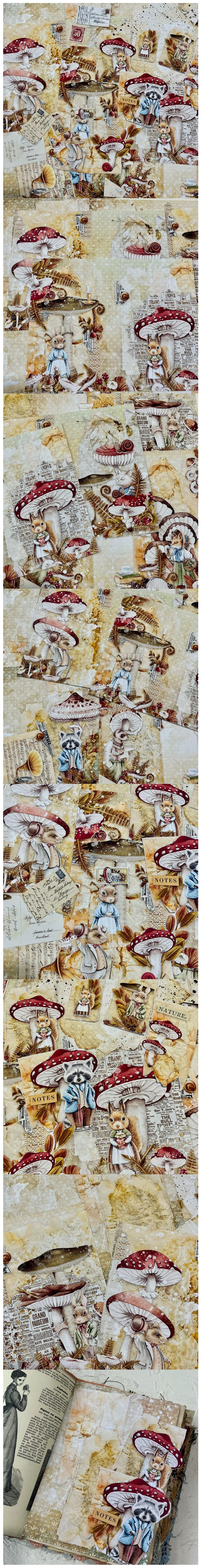 Storybook Woodland Squirrels & Mushroom Patchworks (10-58)