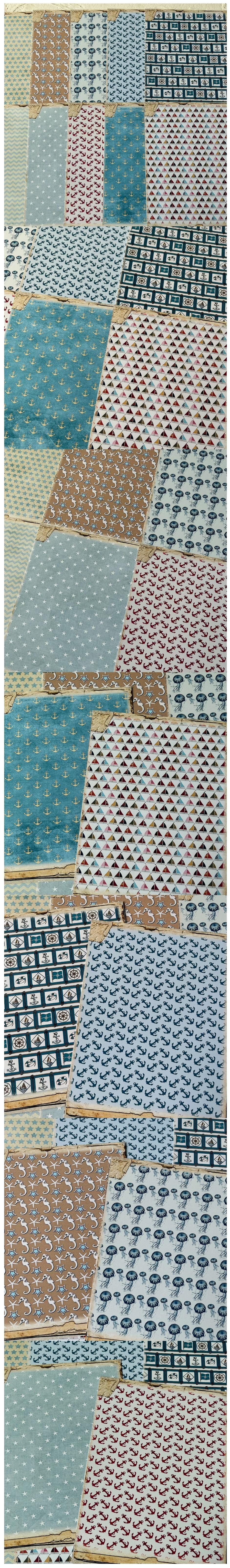 Ocean Blue Jellyfish & Antique Maritime Ephemera (21-14)