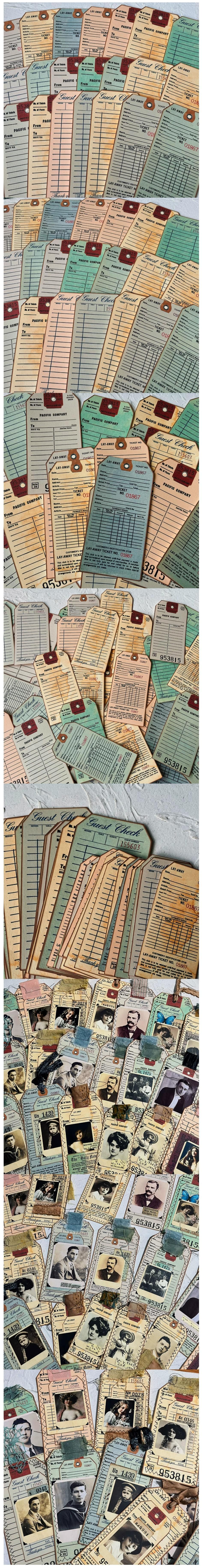 Vintage Document Voucher Tickets & Ephemera TAG Cards (6-7)