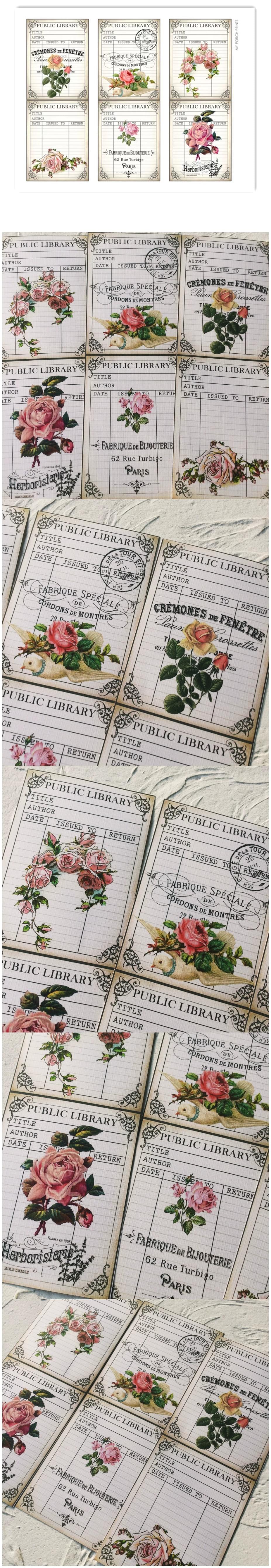 Antique Rose Book Pages & Library Memos (24-56)