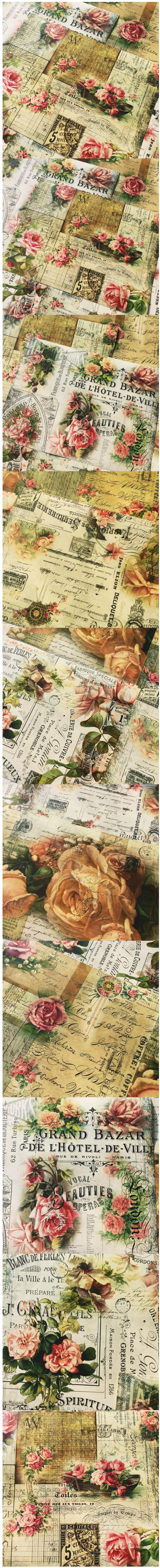 Vintage Roses & Shabby Chic Floral Newspapers (23-10)