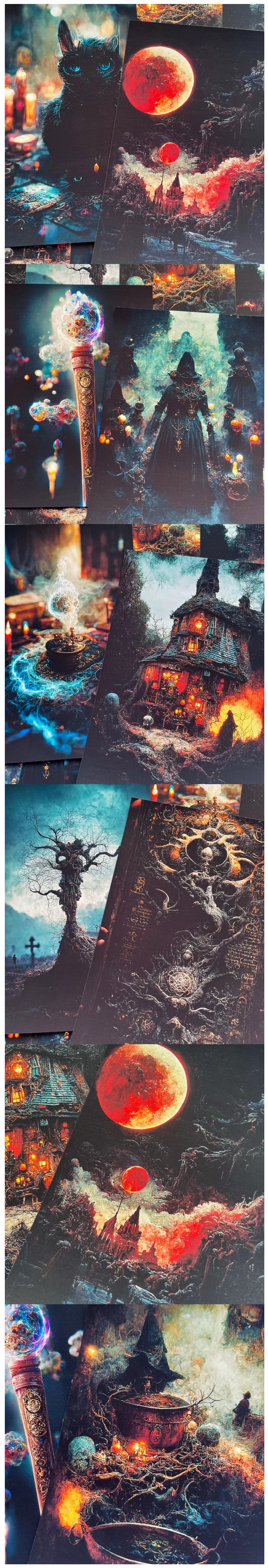 Vintage Witch Covens & Dark Ritual Gathering Art (12-15)