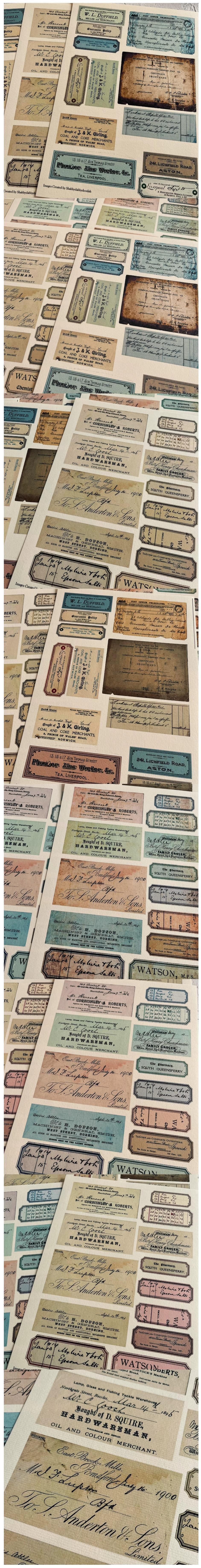 Vintage American Label Tickets & Ledger Memos (19-8)