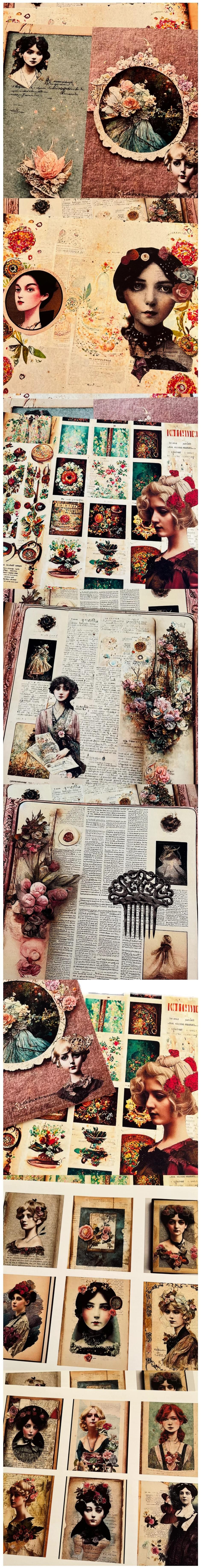 Victorian Fantasy & Ethereal Collage Backgrounds (13-1)