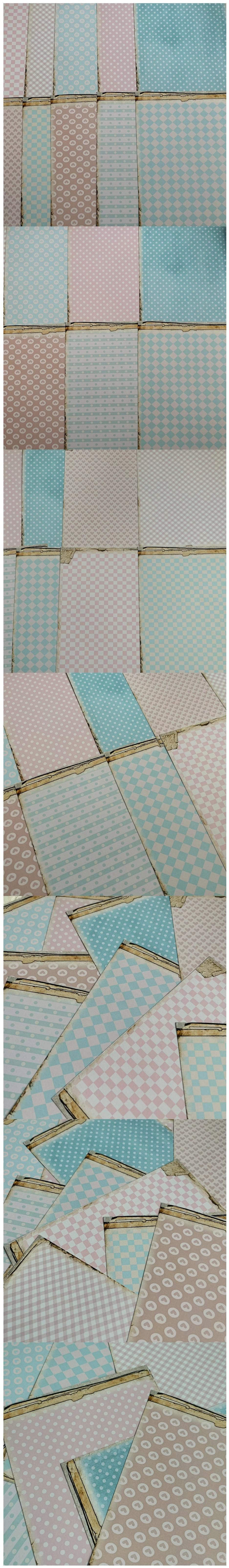 Distressed Retro Pink & Blue Gingham Plaids (24-40)