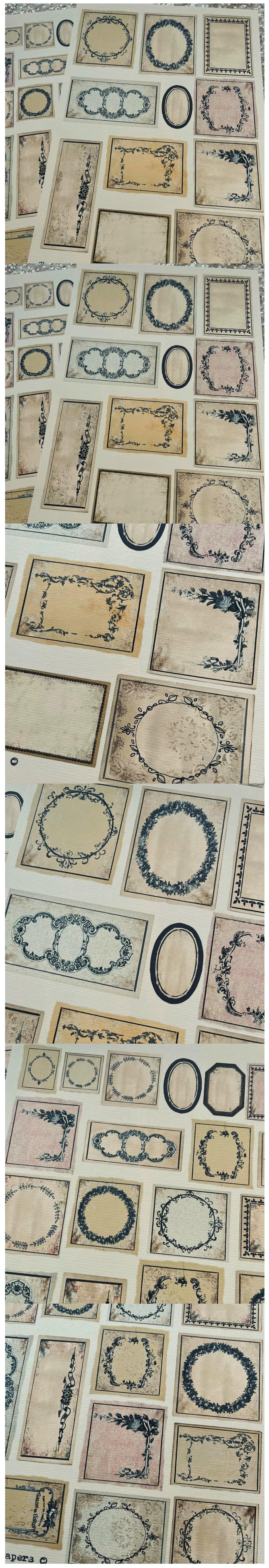 Aged Blank Frame Labels & Writing Memos (6-3)