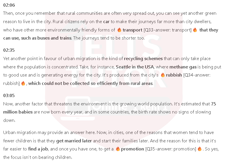 Reasons for and against urban migration: Đề thi IELTS LISTENING (actual test) Reasons for and against urban migration: Đề thi IELTS LISTENING (actual test)