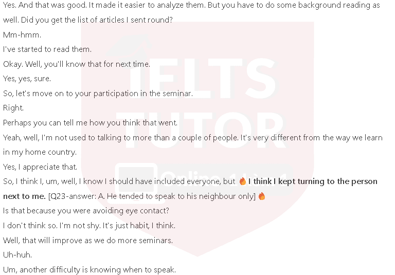 What does Ahmed say about last week’s seminar?: Đề thi IELTS LISTENING (practice test) What does Ahmed say about last week’s seminar?: Đề thi IELTS LISTENING (practice test)