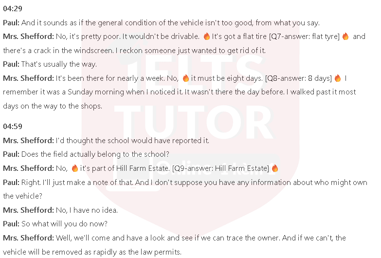 Report on abandoned vehicle: Đề thi IELTS LISTENING (practice test) Report on abandoned vehicle: Đề thi IELTS LISTENING (practice test)