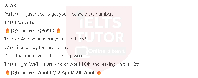 Campsite Reservation Form: Đề thi IELTS LISTENING (actual test) Campsite Reservation Form: Đề thi IELTS LISTENING (actual test)