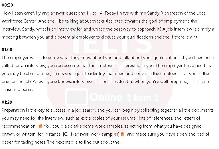 Preparing for the interview: Đề thi IELTS LISTENING (actual test) Preparing for the interview: Đề thi IELTS LISTENING (actual test)